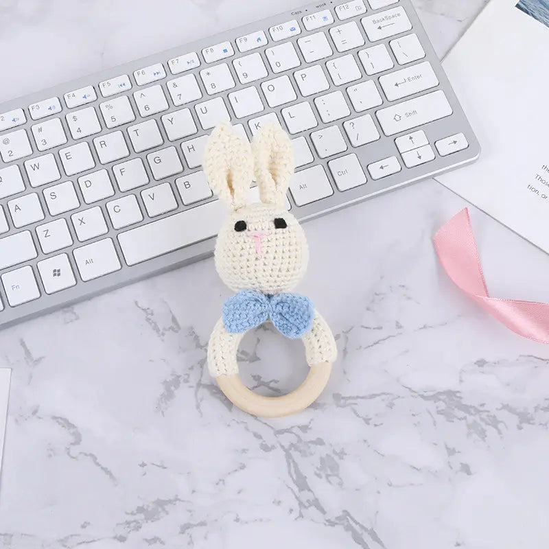Handmade Animal Shaped Crochet Teether and Rattle toy Dubai Online baby shop uae babyshop baby store - best gift for Babies لعبة عضاضة وخشخشة مصنوعة يدوياً على شكل حيوان من الكروشيه في دبي أونلاين بيبي شوب الإمارات العربية المتحدة محل بيبي شوب بيبي شوب - أفضل هدية للأطفال الرضع