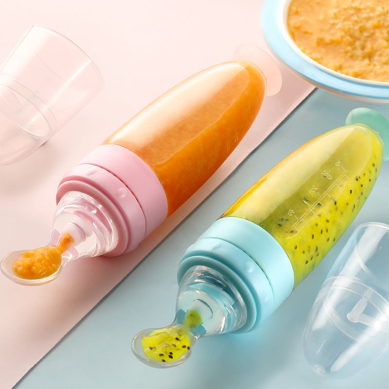 Baby Bottle Feeder Dropper Silicone Spoon زجاجة تغذية الطفل