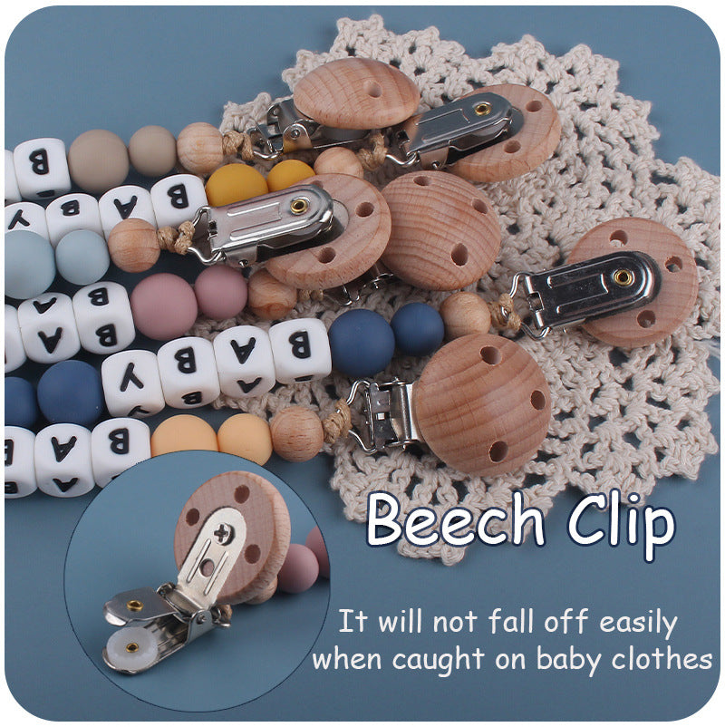 Food Grade Silicone Beech Clip Baby Pacifier Chain