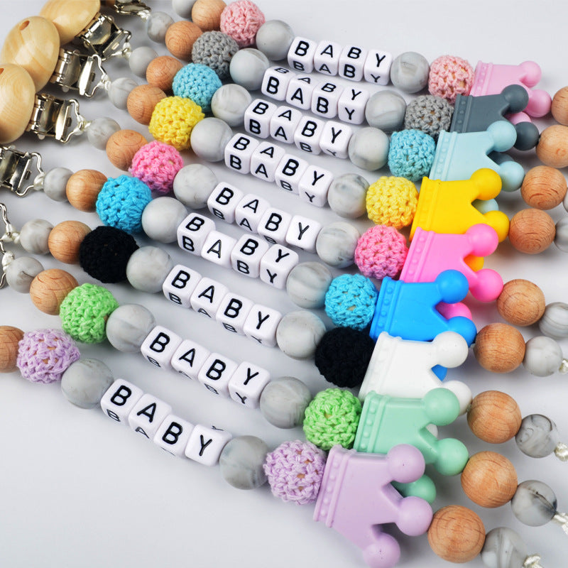 Baby Chain Pacifier Clip Holder  - add your baby's name customized gift personalized سلسلة مصاصة الطفل