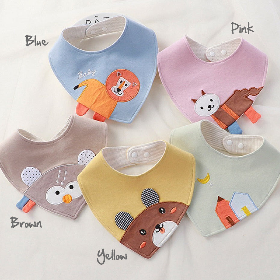 stylish baby cotton waterproof bibs - gift for babies مريلة الطفل المصنوعة من القطن ومقاومة للماء