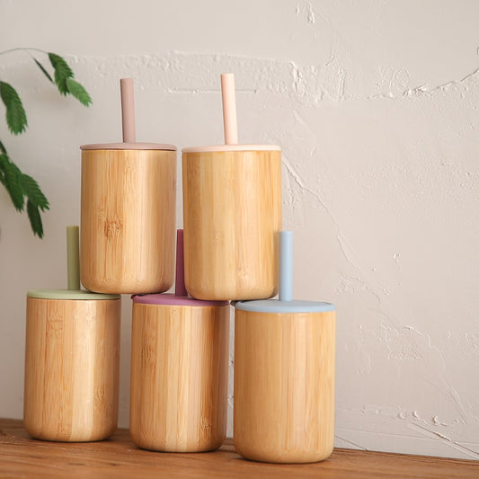 Bamboo Cups with Silicone Lid