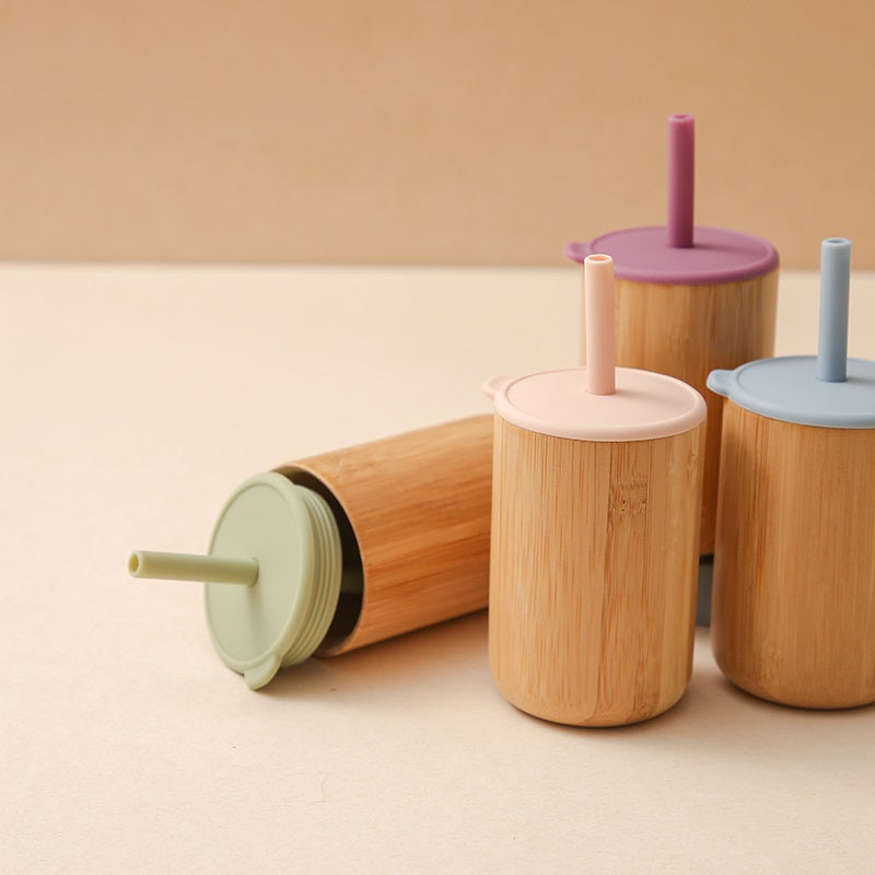 Bamboo Cups with Silicone Lid