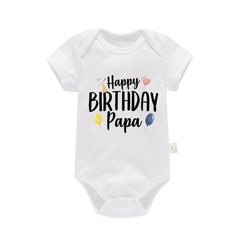 Happy Birthday Papa Cotton Onesie Bodysuit