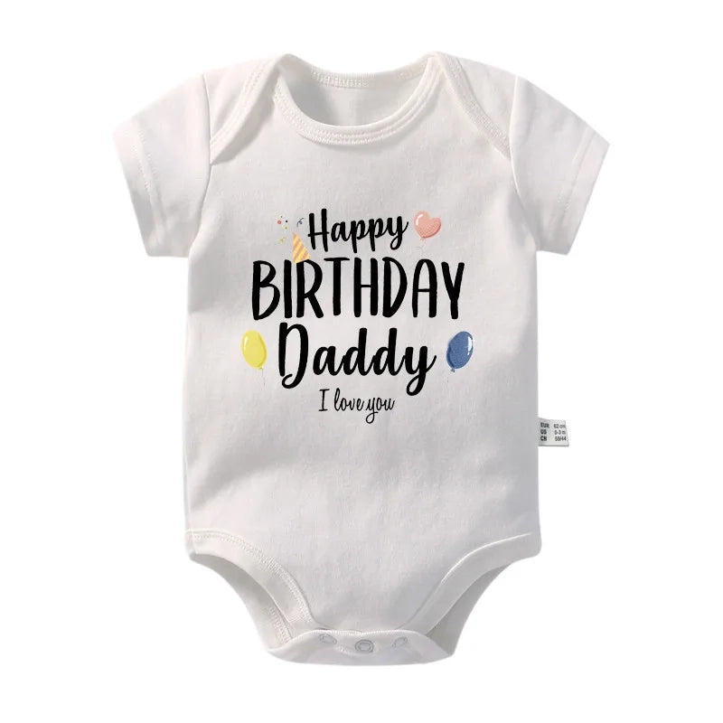 Happy Birthday Daddy Cotton Onesie Bodysuit