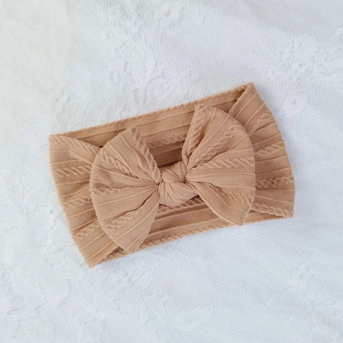 Baby Headband Ribbed Knit Bow