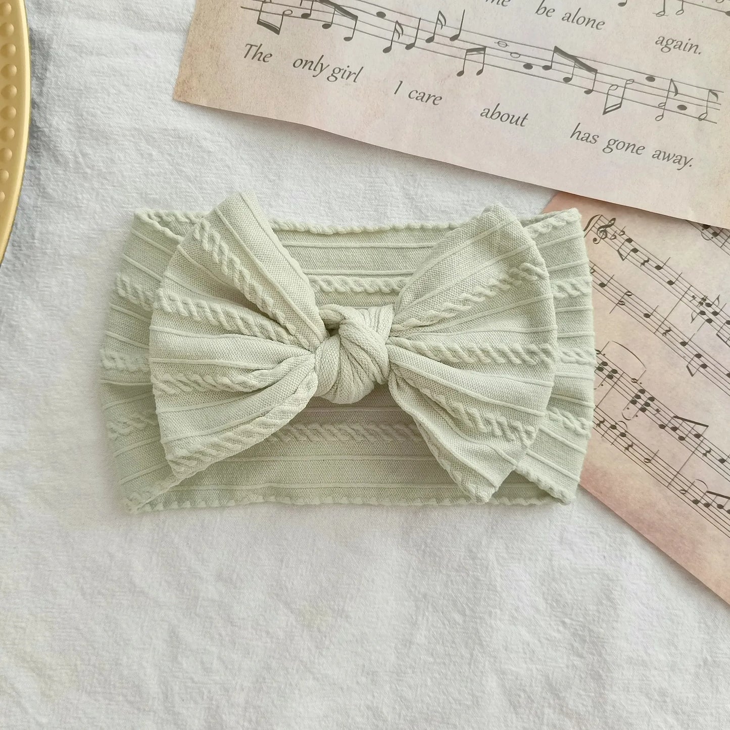 Baby Headband Ribbed Knit Bow