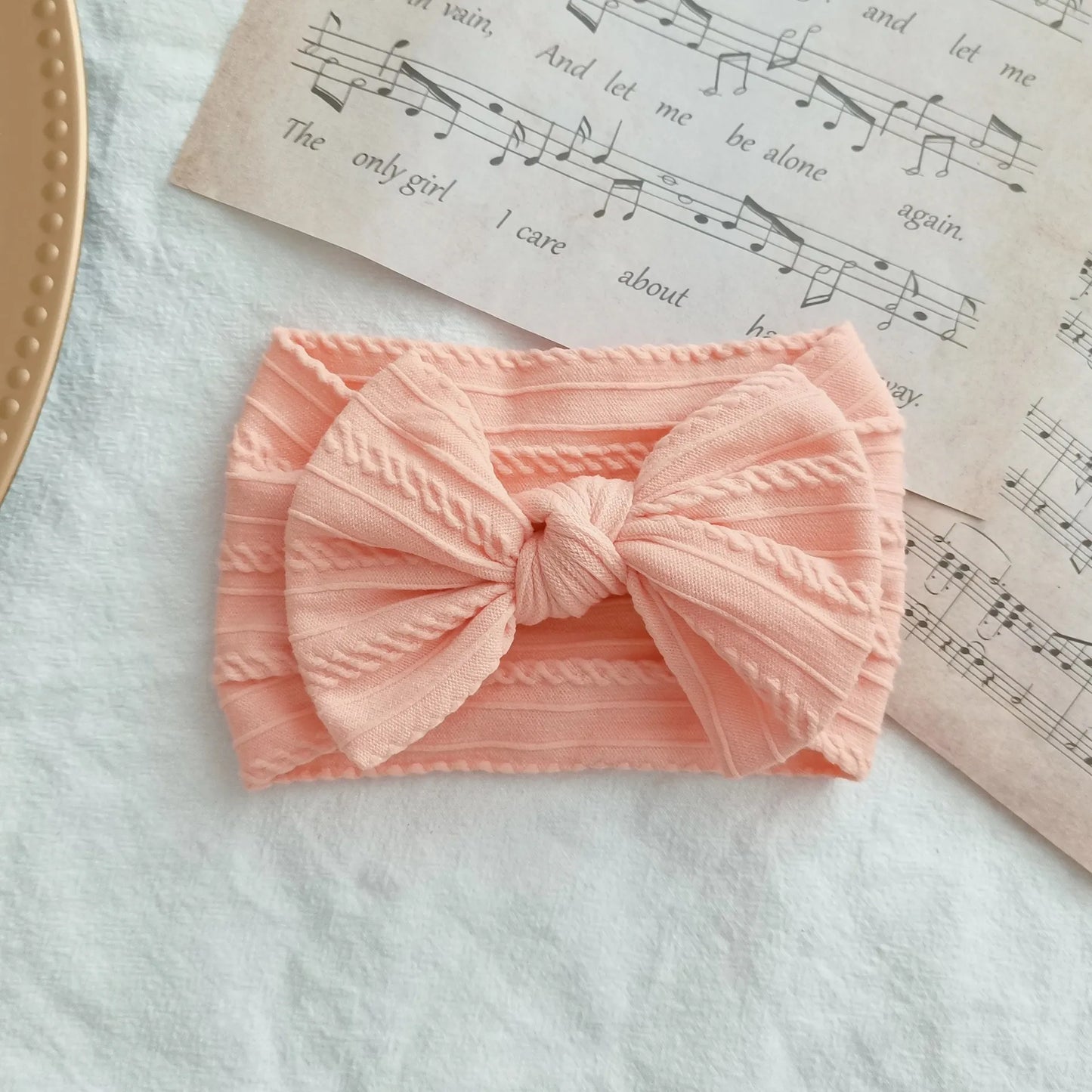 Baby Headband Ribbed Knit Bow