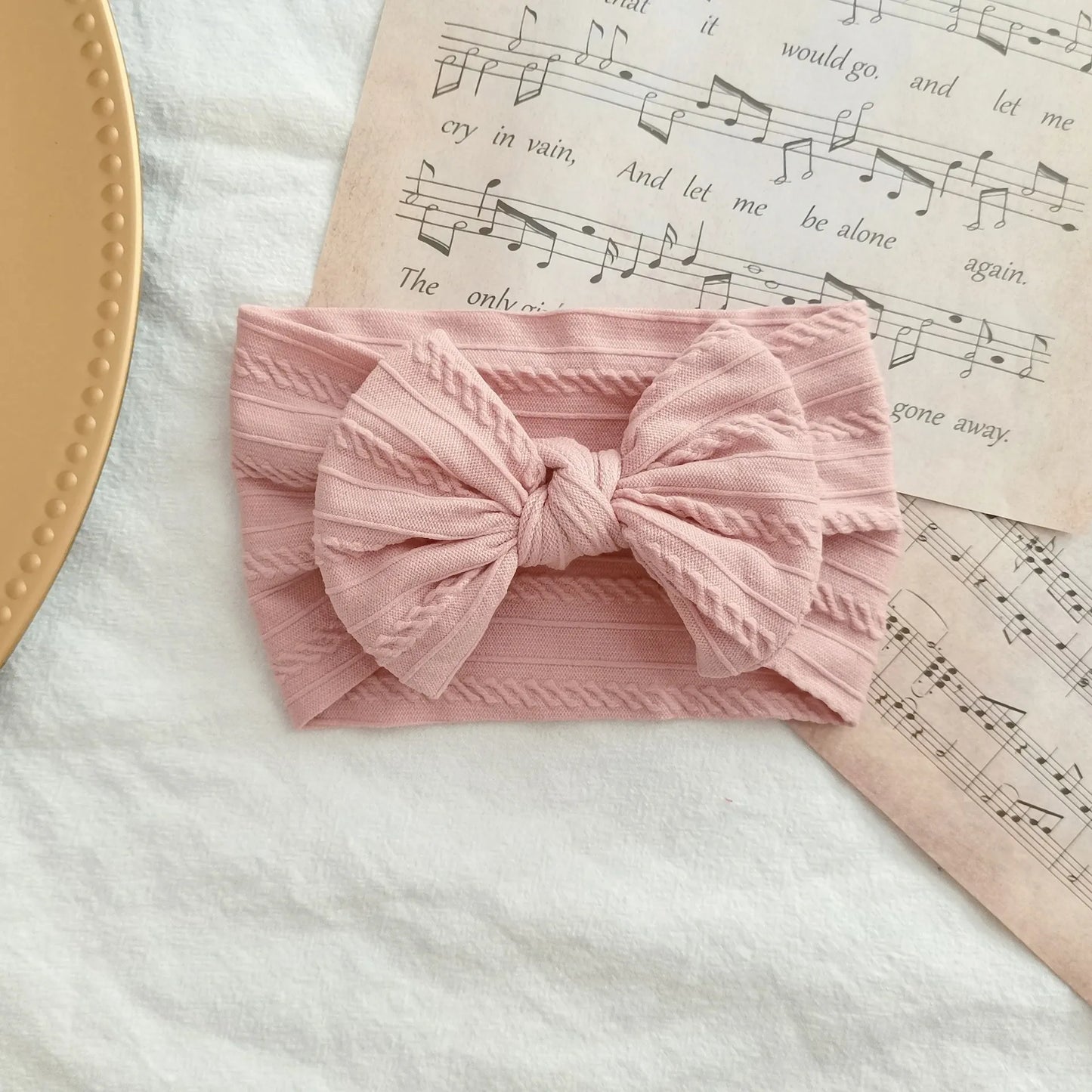 Baby Headband Ribbed Knit Bow