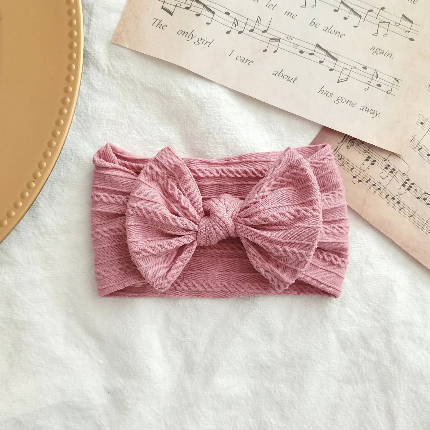 Baby Headband Ribbed Knit Bow