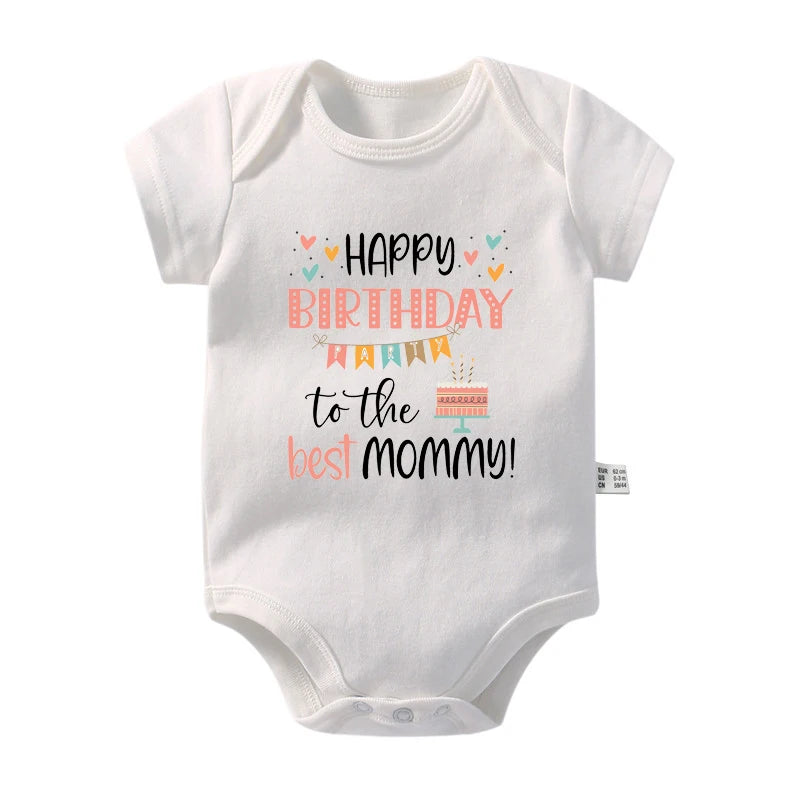 Happy Birthday Best Mommy Cotton Onesie Bodysuit