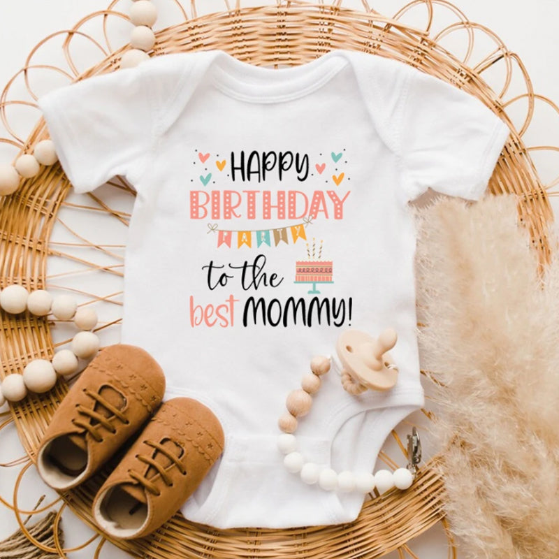 Happy Birthday Best Mommy Cotton Onesie Bodysuit