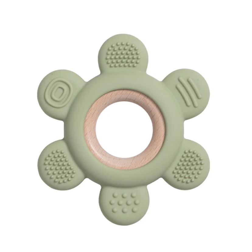 عضاضة سيليكون باللون الأخضر الزيتوني الإمارات العربية المتحدة - Olive green silicone teether UAE