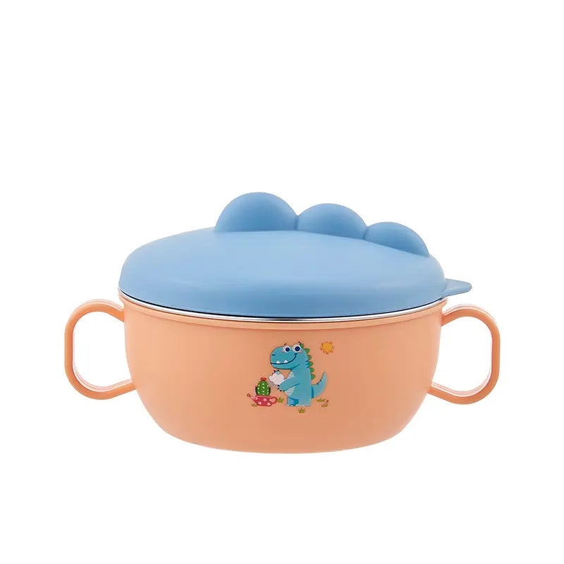 Dinosaur Stainless Steel Food Bowl with Lid