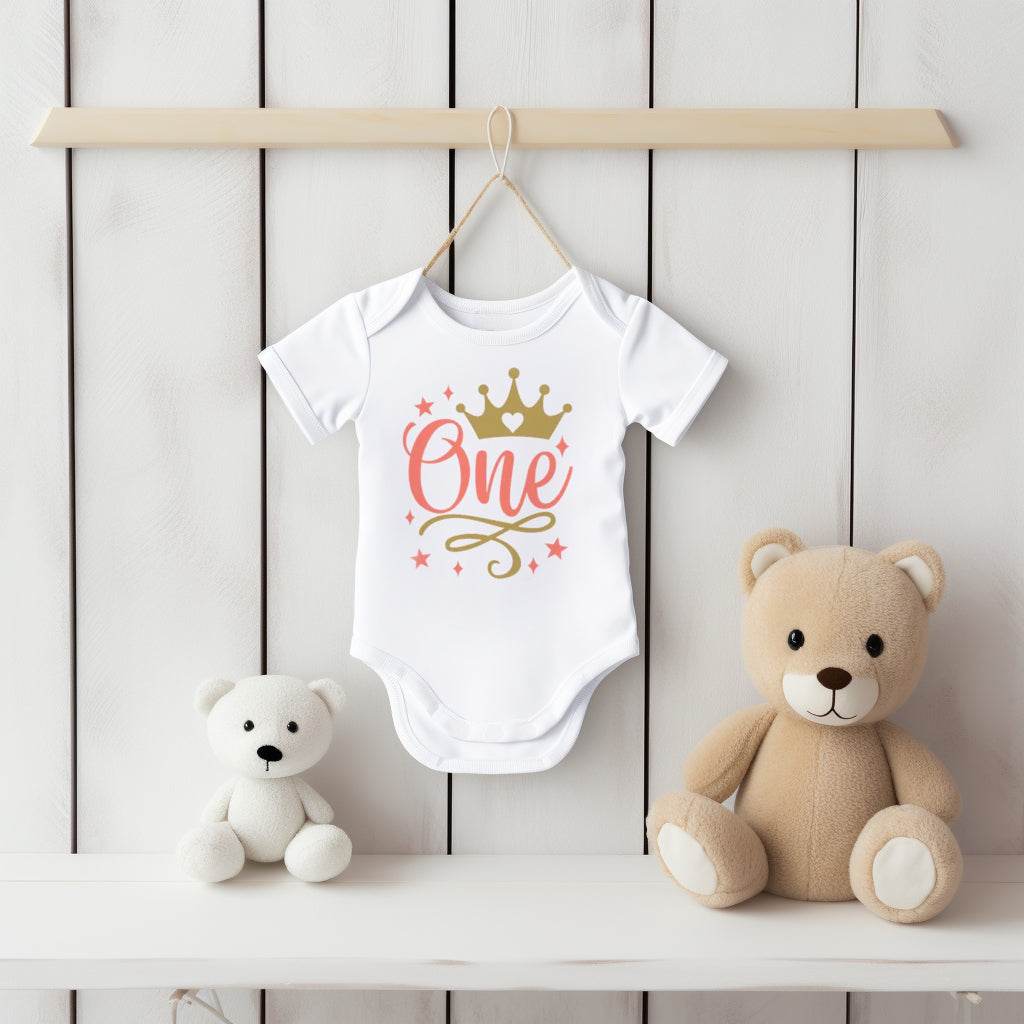 One Birthday Cotton Onesie Bodysuit