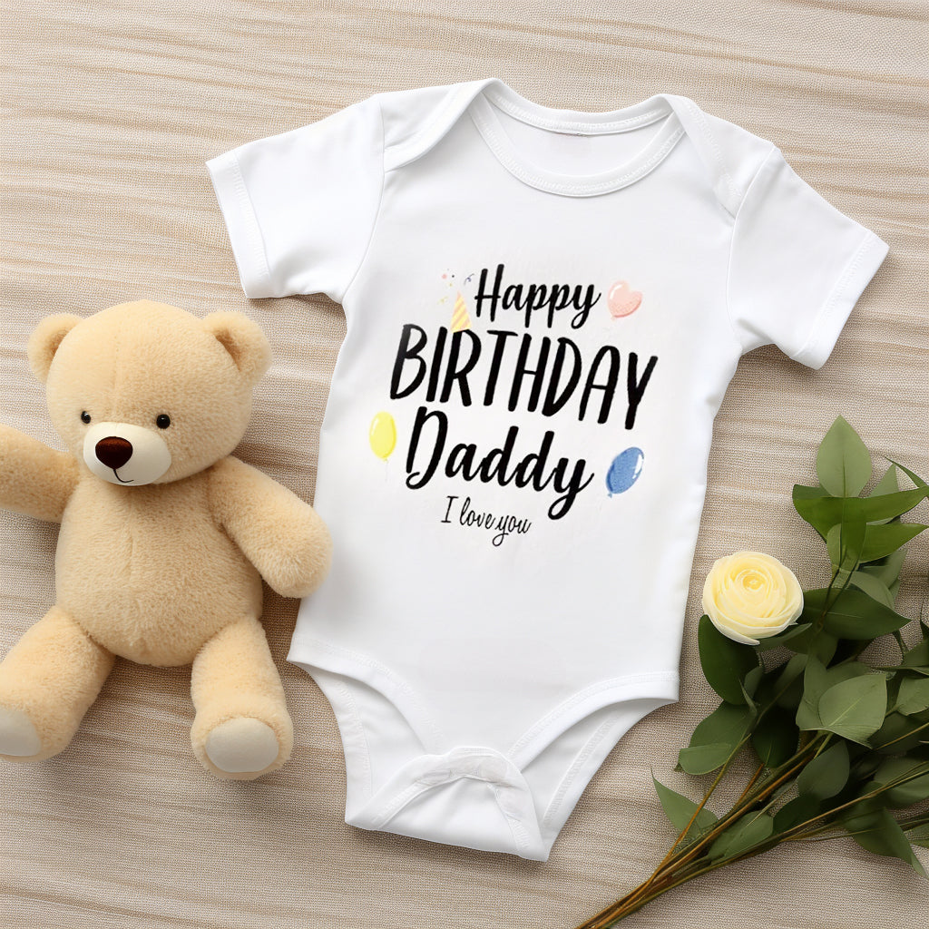 Happy Birthday Daddy Cotton Onesie Bodysuit