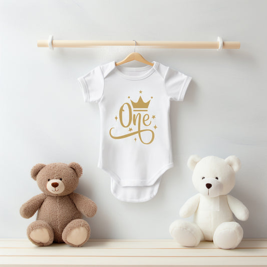 One Birthday Cotton Onesie Bodysuit