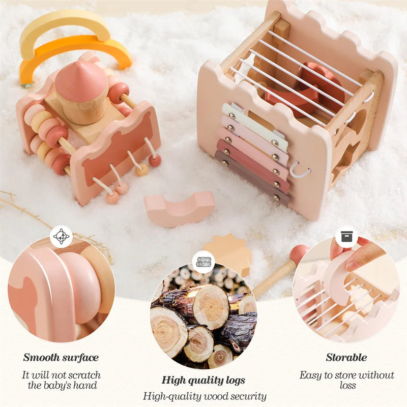 Dubai Online baby shop uae - best gift for Girl kids - Montessori Educational Wooden Pink Castle Top Quality Toy musical toy متجر دبي اون لاين للأطفال في الإمارات العربية المتحدة - أفضل هدية للفتيات الصغيرات - لعبة مونتيسوري التعليمية الخشبية ذات القلعة الوردية ذات الجودة العالية، لعبة موسيقية 