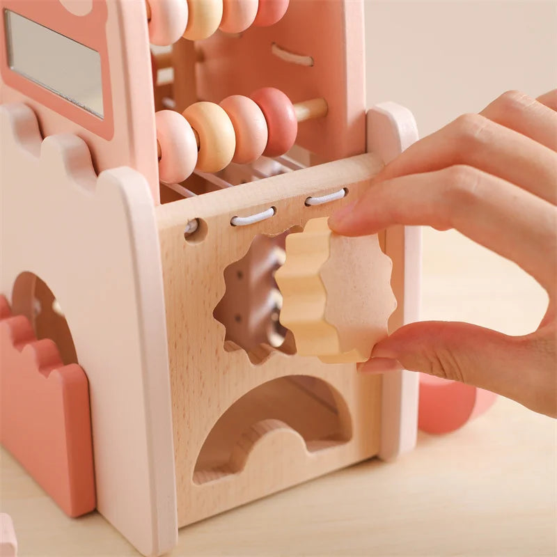 Dubai Online baby shop uae - best gift for Girl kids - Montessori Educational Wooden Pink Castle Top Quality Toy musical toy متجر دبي اون لاين للأطفال في الإمارات العربية المتحدة - أفضل هدية للفتيات الصغيرات - لعبة مونتيسوري التعليمية الخشبية ذات القلعة الوردية ذات الجودة العالية، لعبة موسيقية 