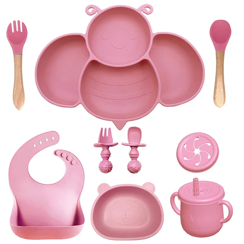 Silicone Little Bee baby Feeding Set