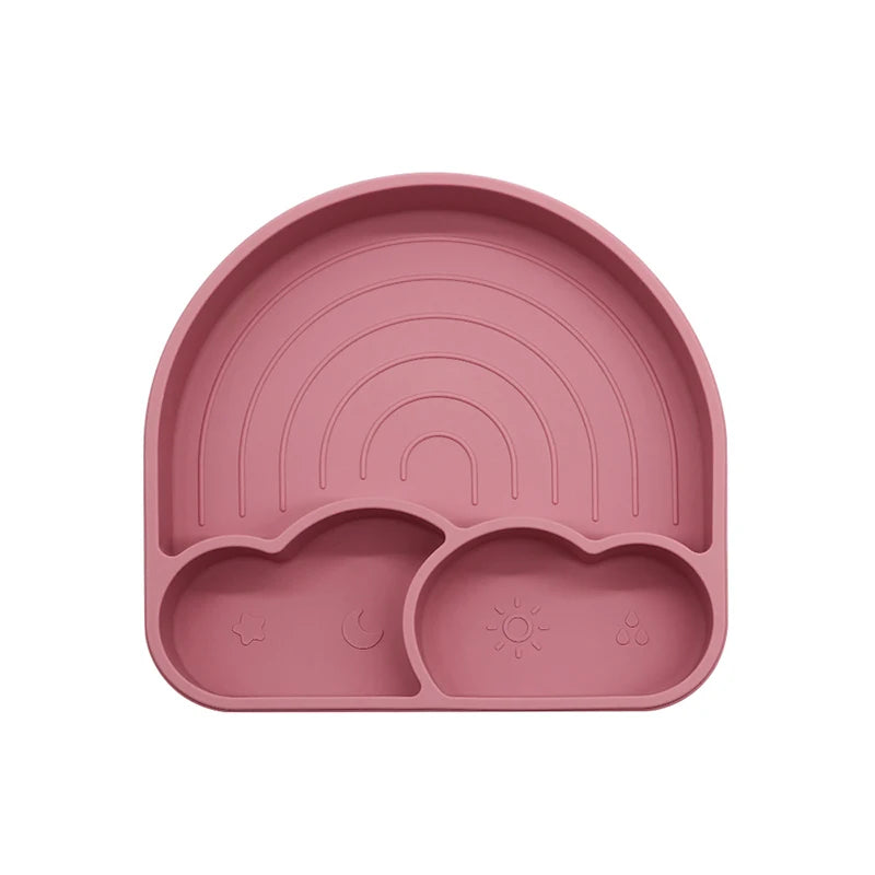 Silicone Rainbow Plates with Lid