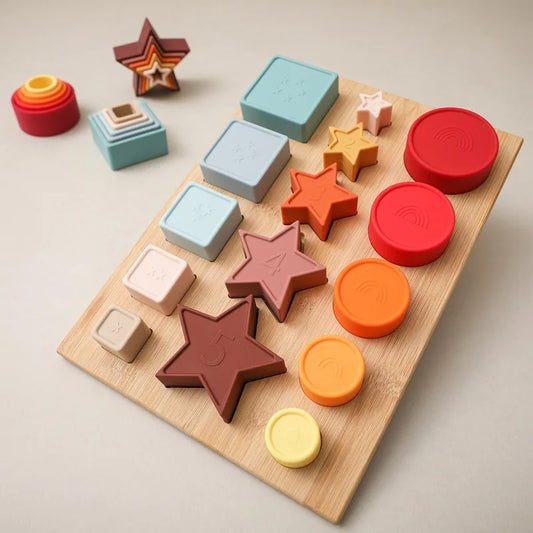 Montessori Silicone Geometric Shapes Soft Blocks: Fun and Learning for Little Ones!