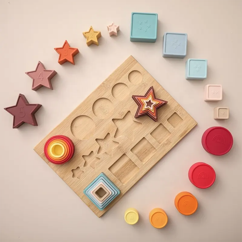 Montessori Silicone Geometric Shapes Soft Blocks: Fun and Learning for Little Ones!