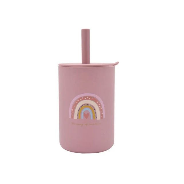 Toddlers Silicone Printed Straw Cups