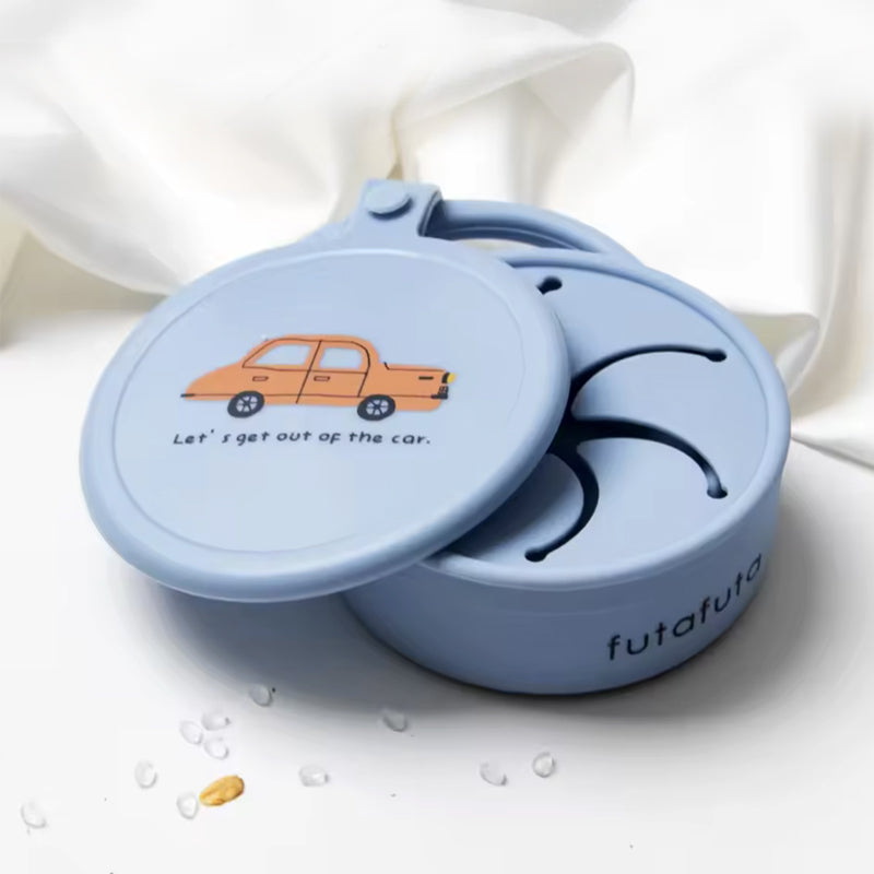 Expandable & Collapsible Silicone Snack Cup Food Container Box with Lid