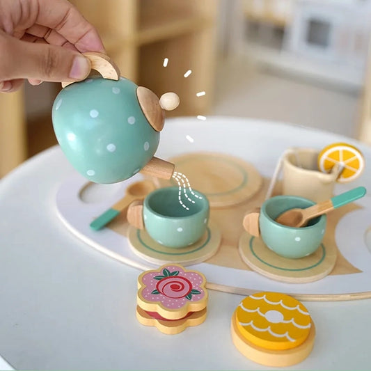 15-piece Wooden Tea Party Set Toy crafted from natural wood kids toys UAE Dubai Dubai parents best Dubai baby shop Abu Dhabi online shop مجموعة ألعاب حفل الشاي الخشبية المكونة من 15 قطعة مصنوعة من الخشب الطبيعي ألعاب أطفال الإمارات العربية المتحدة دبي الآباء أفضل متجر للأطفال في دبي متجر أبو ظبي عبر الإنترنت