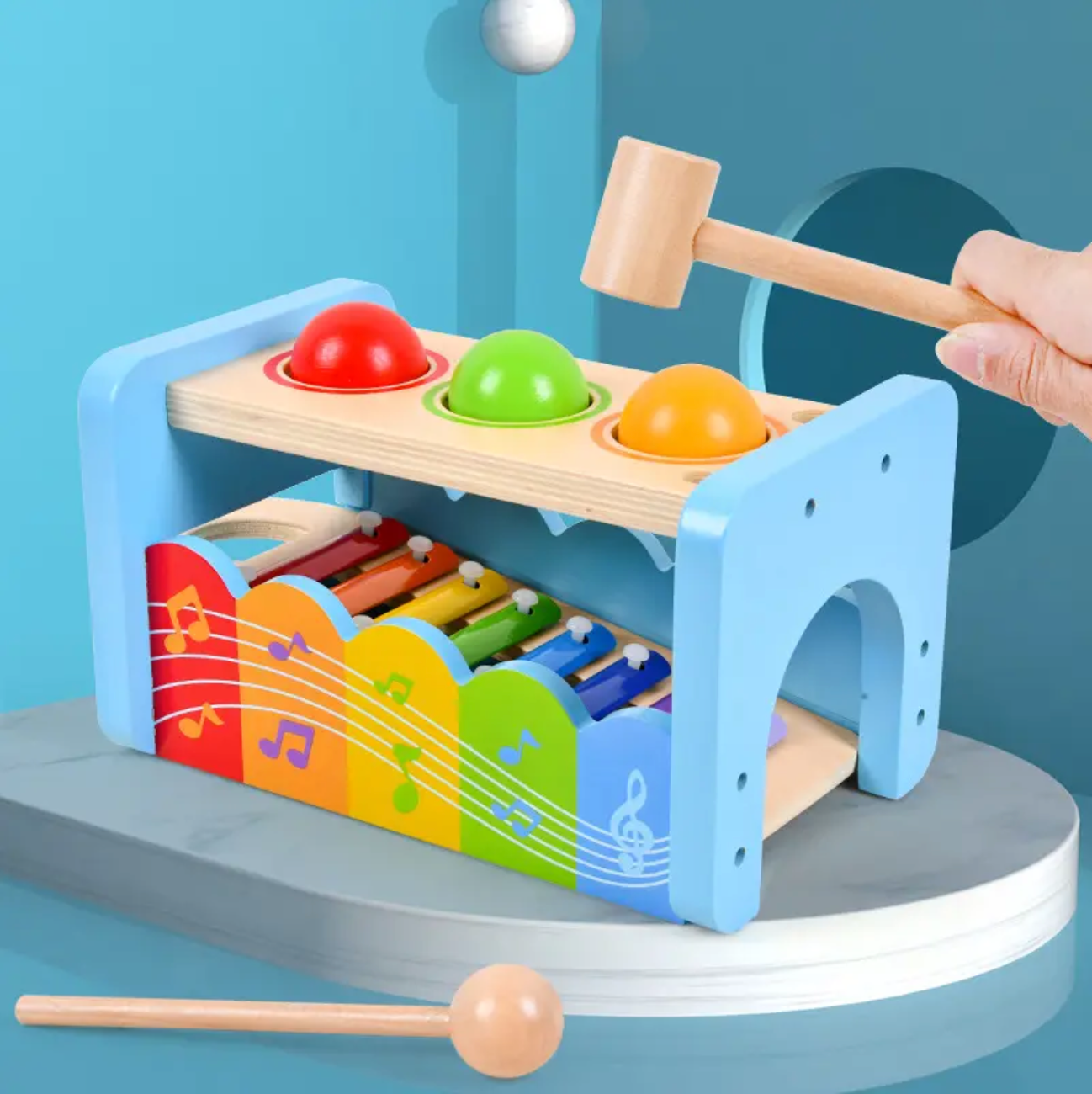 Educational Toy Montessori Musical Xylophone Pound and Tap Bench Wooden Toy Dubai UAE Abu Dhabi online shopping toys أداة تعليمية مونتيسوري موسيقية زيلوفون للطرق والضرب ومقعد خشبي للأطفال دبي الإمارات العربية المتحدة أبوظبي التسوق عبر الإنترنت الألعاب