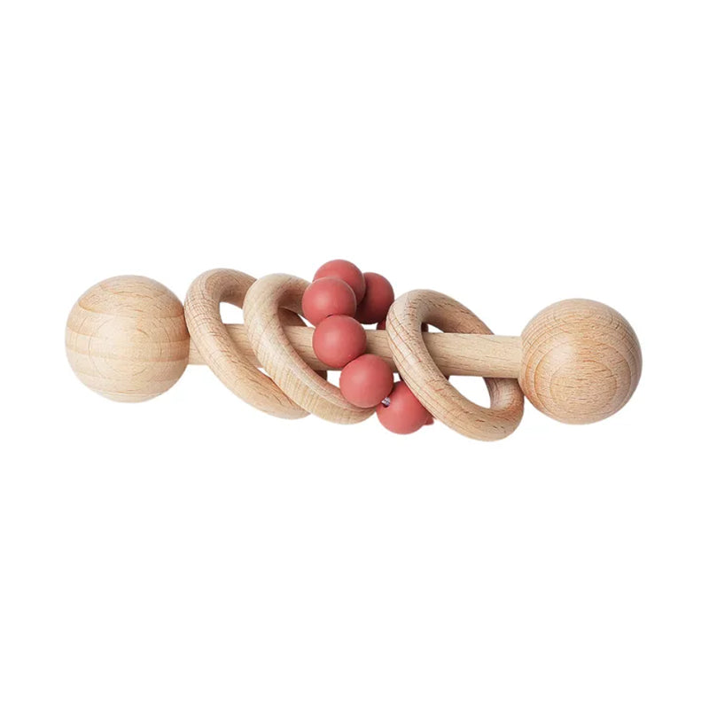 Beech Wooden Rattle Hand Bell Toy