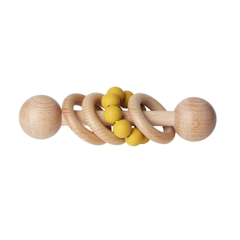 Beech Wooden Rattle Hand Bell Toy